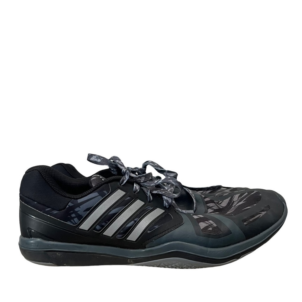 Adidas Black & Gray Printed Speedcut Lace Up Trainer Athletic Shoes 11.5